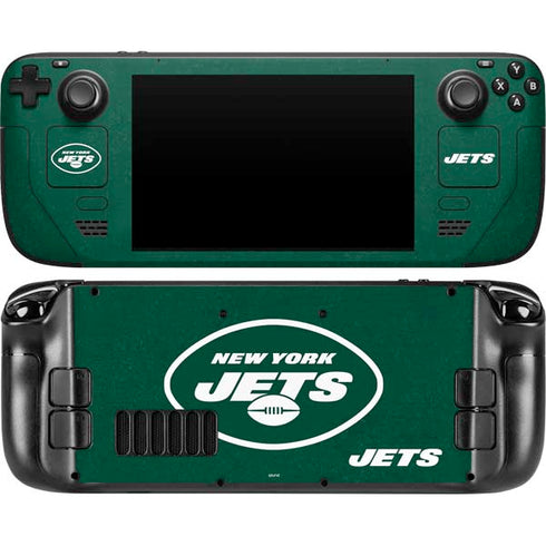 NFL New York Jets Distressed Steam Deck Handheld Gaming Computer Skin